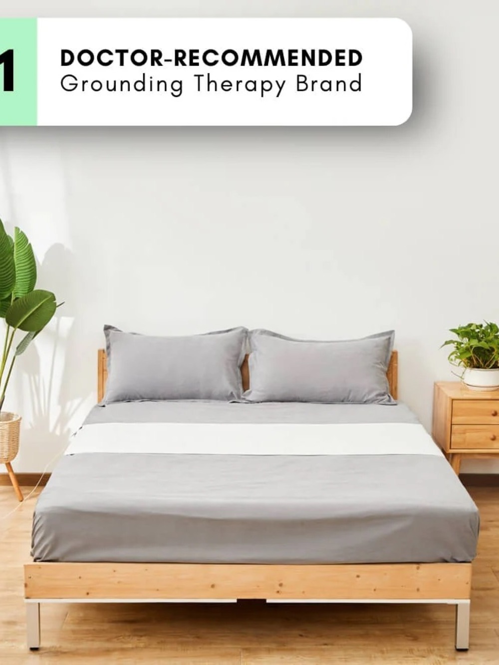 GroundingWell Grounding Bed Sheet Earthing Sleep Mat w/ Cord USA Plug New